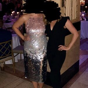 ASOS ombré open back Sequin Midi Dress